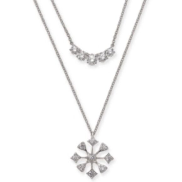 Eliot Danori Silver Crystal Layered Necklace - Picture 1 of 5